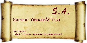 Sermer Annamária névjegykártya